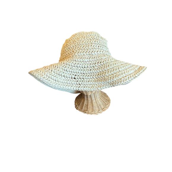 COS Natural Straw Wide Brim Sun Hat Women’s Size M/L - Picture 2 of 11